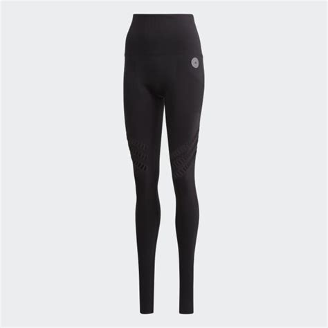 Adidas By Stella Mccartney Truestrength Warp Knit Yoga Tights Black