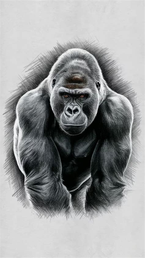 Gorilla Sketches That Capture The Wild In 2024 Gorilla Tattoo