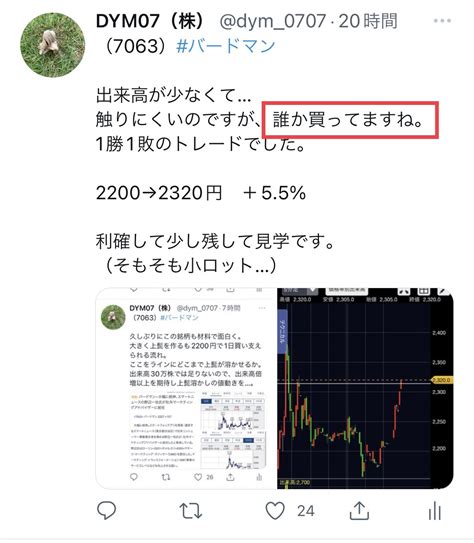 Dym07（株） On Twitter （7063）バードマン 買ってる人がいるとtweetしてたバードマンですが 2325→2490