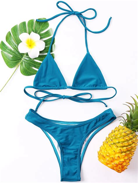 Aliexpress Buy Sexy Bikinis Women Halter Neck High Cut Bikini Set Swimwear Push Up