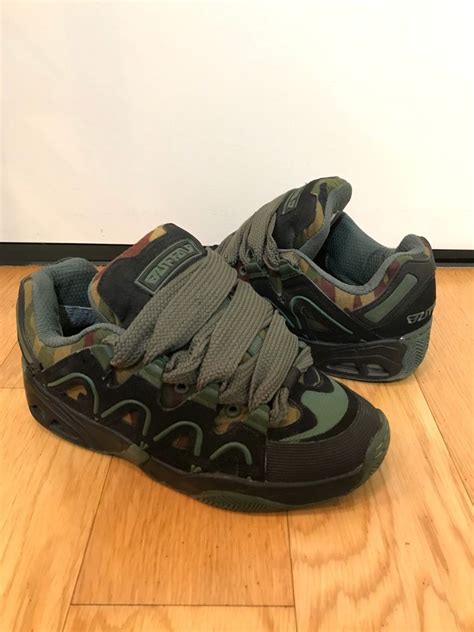 Buffalo London Rare Camo Green Black 90s Vintage Skate Shoes D3 Osiris ...