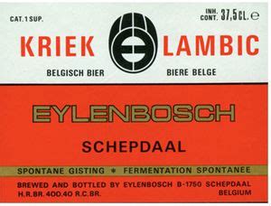 Drink Label Kriek Lambic Brouwerij Eylenbosch Belgiumcol Be Beer