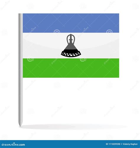 Bandera Pin Vector Icon De Lesotho Stock De Ilustración Ilustración De Bandera Plano 111839598