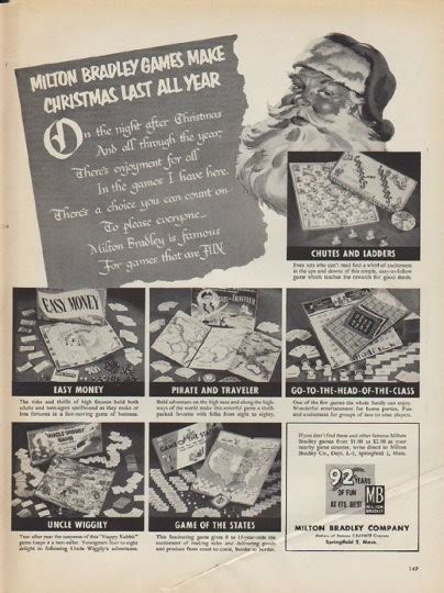 1952 Milton Bradley Vintage Ad "Make Christmas Last All Year"