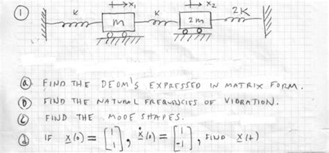Solved 0 Ⓒ D X M K From [ K Mm X₂ 2m 2k Find The