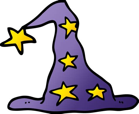 Cartoon Doodle Wizard Hat 12153170 Vector Art At Vecteezy