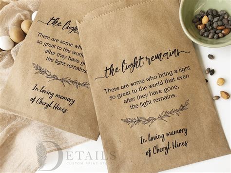 Memorial Gift Bags Funeral Favors Celebration Of Life Etsy