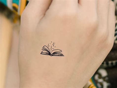 Book Stars Temporary Tattoo Etsy