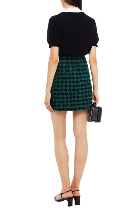 Sandro Claudie Embellished Houndstooth Bouclé Tweed Mini Skirt The Outnet