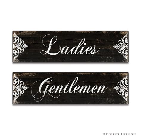 Restroom Signs Ladies Gentlemen Signs Bathroom Signs Restroom Etsy