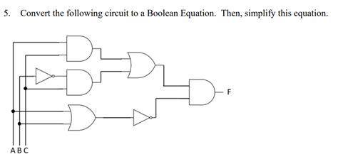 Solved 5. Convert the following circuit to a Boolean | Chegg.com