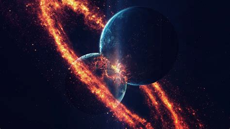 Wallpaper Of Collision, Planet, Space Background & - If Earth Collided With Another Planet ...