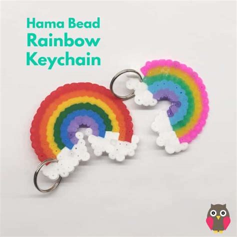 Hama Bead Rainbow Keychain Diy T Idea Emma Owl