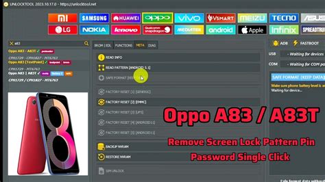 Oppo A83 A83T Remove Screen Lock Unlock Tool Oppo