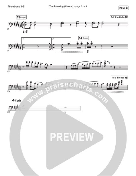 The Blessing Choral Anthem SATB Trombone Sheet Music PDF Cody Carnes