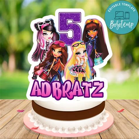 Bratz Birthday Cake Topper Template Printable Bobotemp