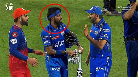 Rohit Sharma Angry Fights With Hardik Pandya After Mi Win In Mi Vs Rcb