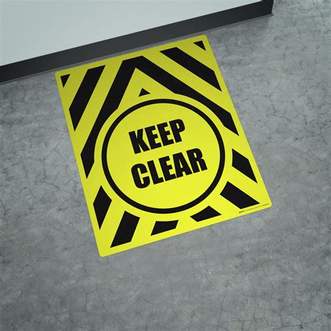 Keep Clear Yellow/Black Hazard Portrait - Large Floor Sign