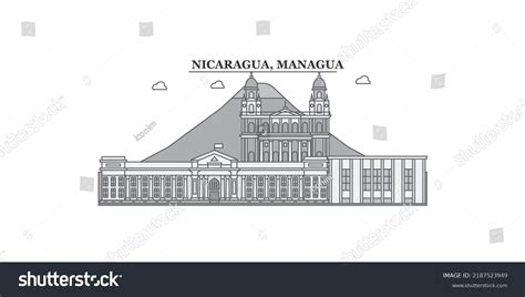 Nicaragua Managua City Skyline Isolated Vector Stock Vector Royalty