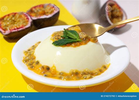 Concept Of Delicious Food Passion Fruit Mousse Stock Photo Image Of