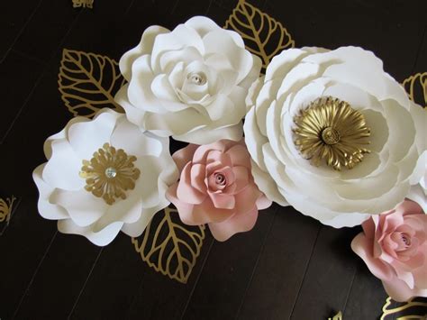 7 Piece Paper Flower Setnursery Decor Color Etsy