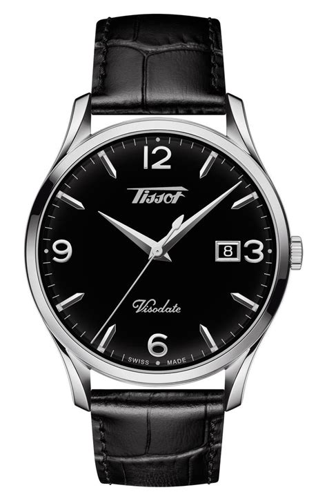 Tissot Heritage Visodate Leather Strap Watch, 40mm | Nordstrom