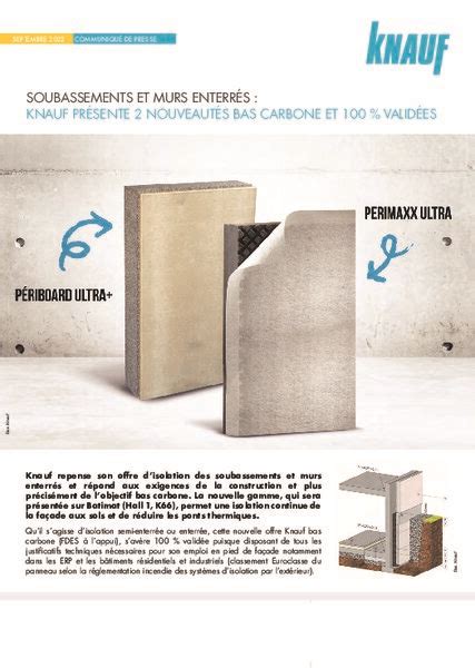 2 nouveautés Knauf pour l isolation des soubassements et murs enterrés