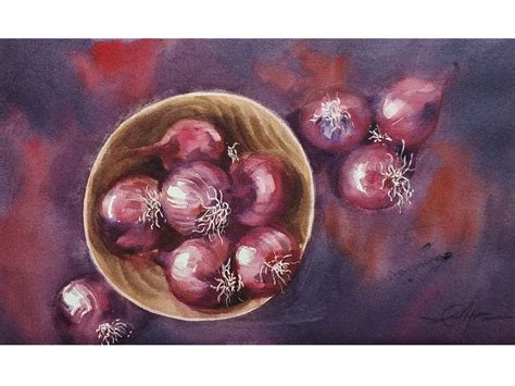 Onion Still Life | Loose Watercolour Painting | By Achintya Hazra ...