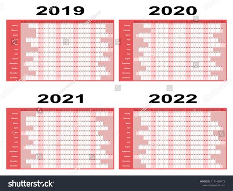 2019 2020 2021 Calendar Over 7 447 Royalty Free Licensable Stock