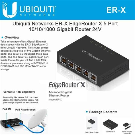 Buy Ubiquiti Networks EdgeRouter X 4 Port Gigabit Router ER X Router