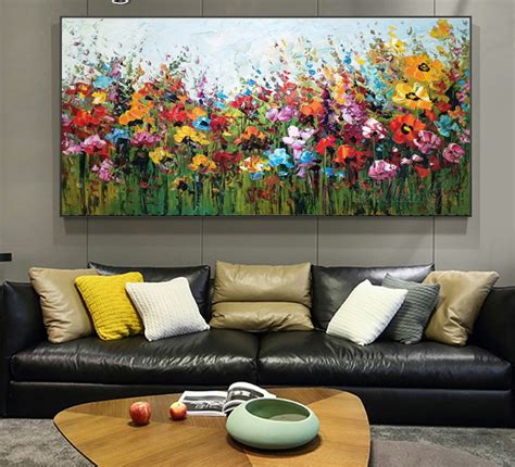 Quadro Pintura Em Tela Floral Espatulado Elo