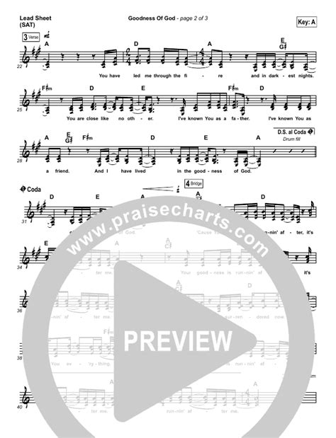 Goodness Of God Sheet Music Bethel Music Jenn Johnson Praisecharts