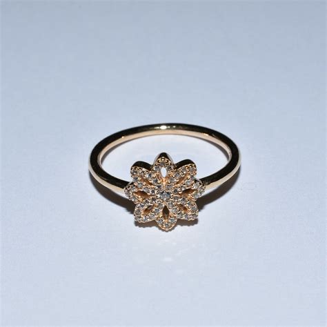 Pandora 14k Gold Ring Lace Botanique Clear Cz Size 54 150182cz Ebay