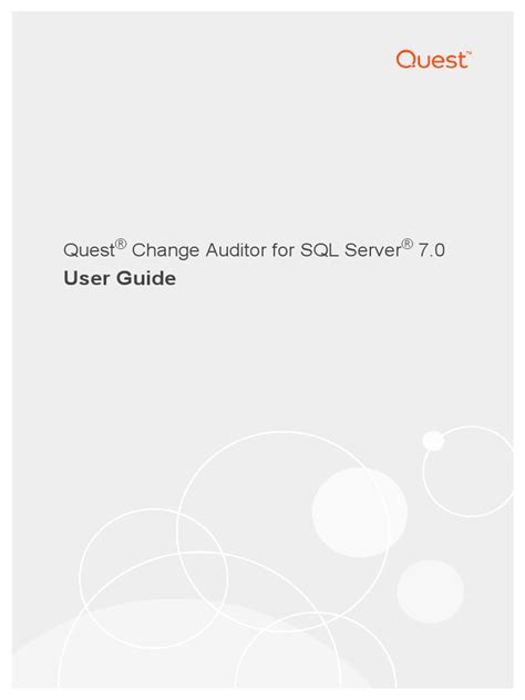 User Guide Quest Change Auditor For Sql Server 70 Pdf Microsoft