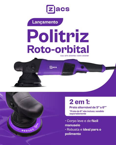 POLITRIZ ROTO ORBITAL 900W 15MM ZACS 110V Loja Renove