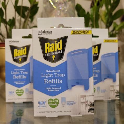 3x Raid Essentials Flying Insect Light Trap Refills 2 Per Box 6 Bug