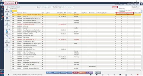 Cari Kart Listesi Ekran Na Yeni Alan Eklendi D A Akademi