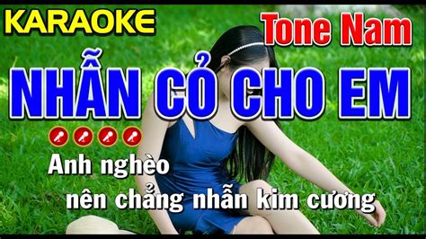 NHẪN CỎ CHO EM Karaoke Tone Nam Bến Hẹn YouTube