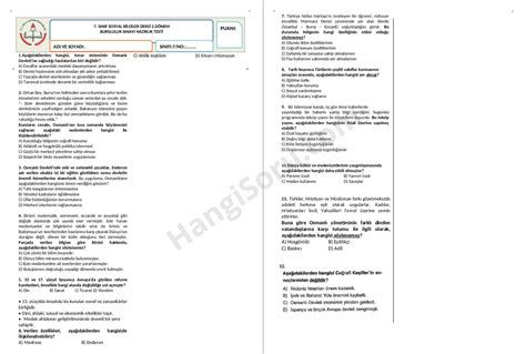 7 Sınıf Sosyal Bilgiler Deneme Sınavı PDF İndir 2025 HangiSoru