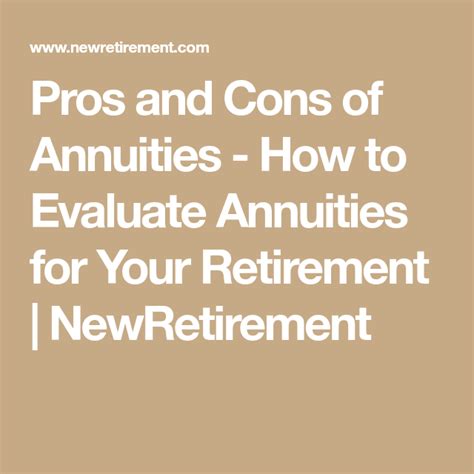 The Pros and Cons of Annuities With FAQs and More | NewRetirement ...