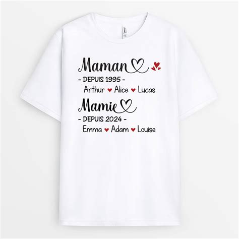 T Shirt Loriginie De Mamie Maman Personnalisé Cadeau Plus