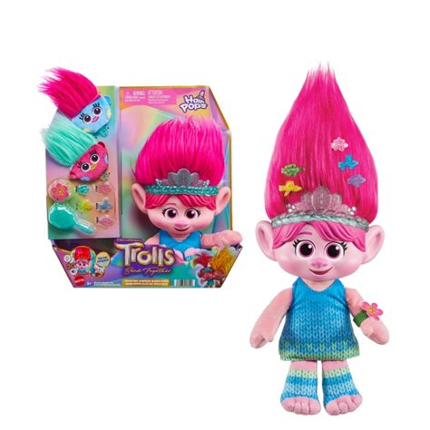 Mattel / Trolls 3 Band Together Hair Pops Showtime Surprise Queen Poppy ...