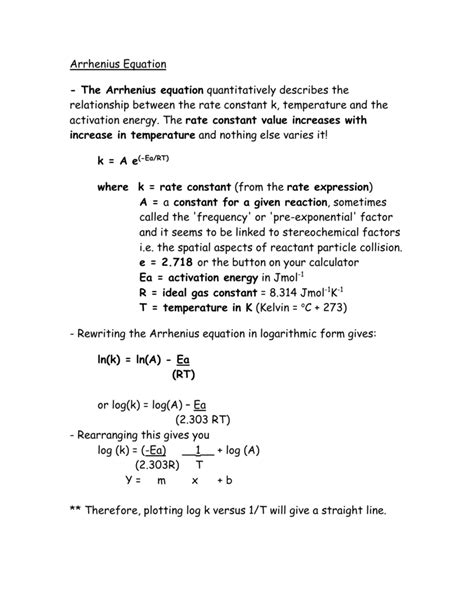 Arrhenius Equation