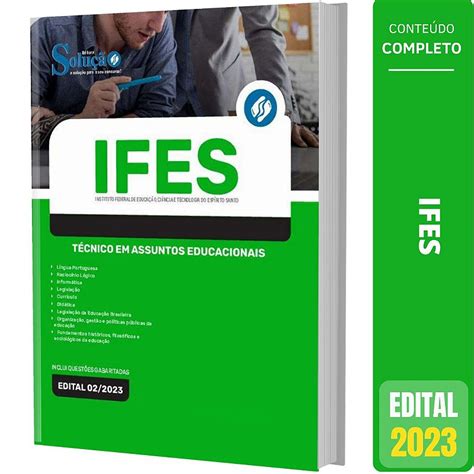 Apostila IFES 2023 Técnico em Assuntos Educacionais Solução Cursos