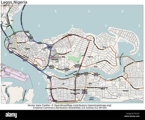 Lagos island Nigeria area city map aerial view Stock Vector Art ...