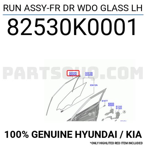 RUN ASSY FR DR WDO GLASS LH 82530K0001 Hyundai KIA Parts PartSouq