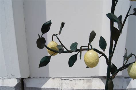 Italian Tole And Wrought Iron Lemon Tree Sculpture At 1stdibs Wrought