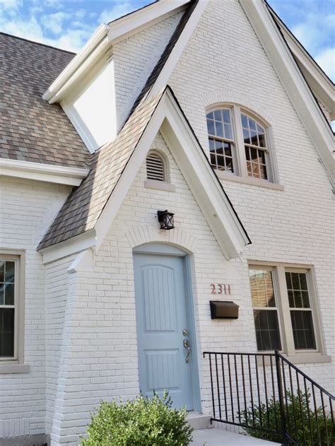 Magnolia Paint Pearly Cotton Painted Brick Tudor Exterior Brick