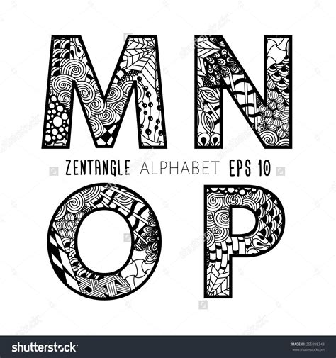 Zentangle Letters Monogram Art Doodle Art Letters Lettering A NBKomputer