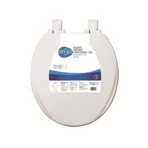 Assento Sanitário Oval Plástico Branco Fechamento Suave Sensea Leroy